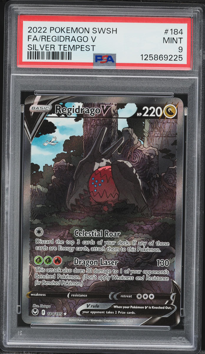 2022 Pokemon Sword & Shield Silver Tempest Alt Art Regidrago V #184 PSA 9 MINT