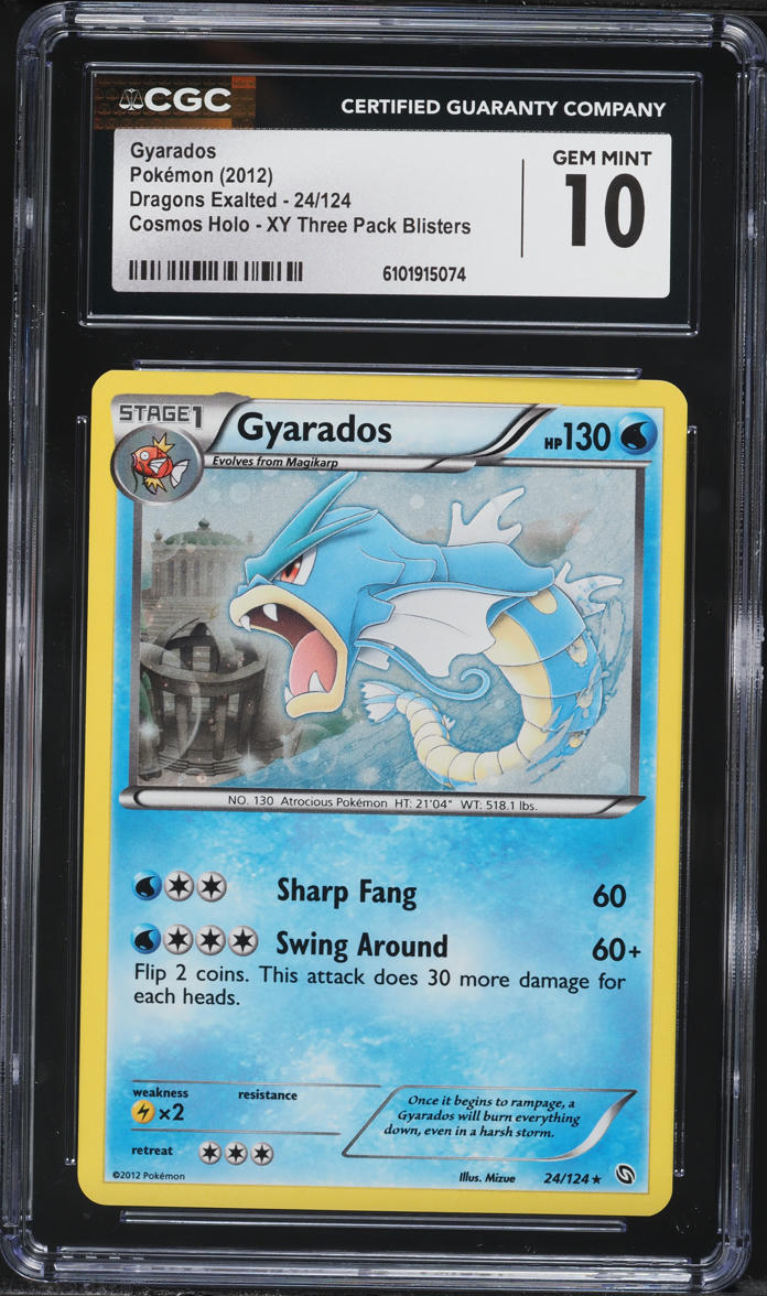 2012 Pokemon Black & White Dragons Exalted Cosmos Holo Gyarados #24 CGC 10 GEM MINT