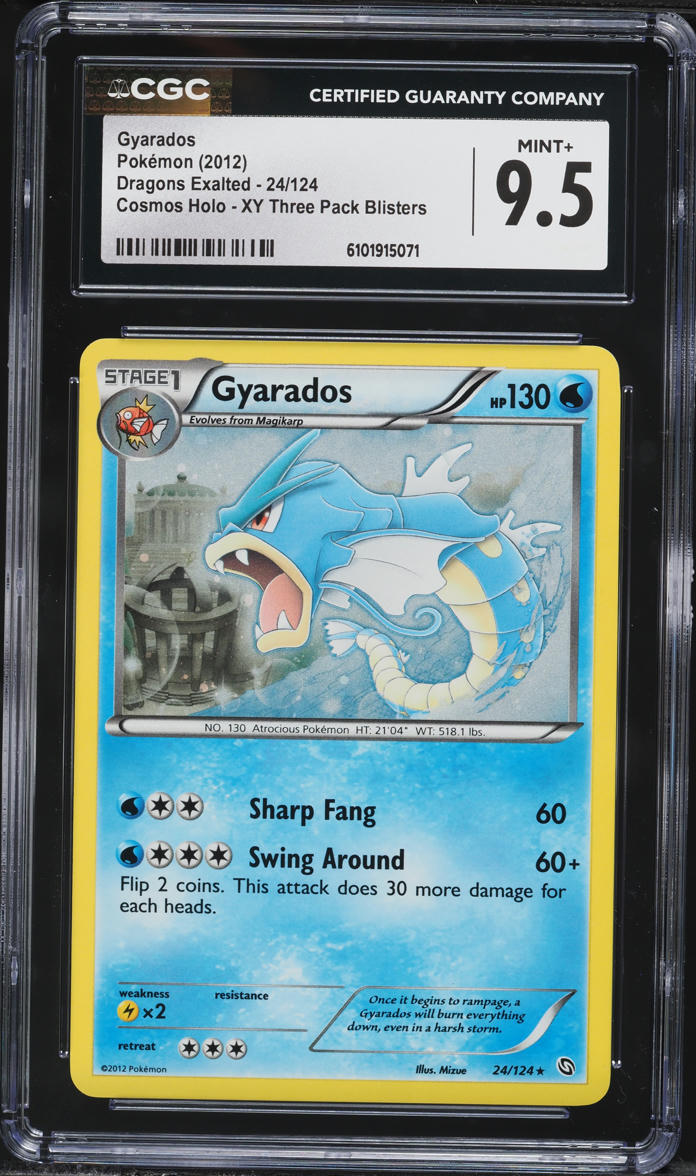 2012 Pokemon Black & White Dragons Exalted Cosmos Holo Gyarados #24 CGC 9.5 MINT+