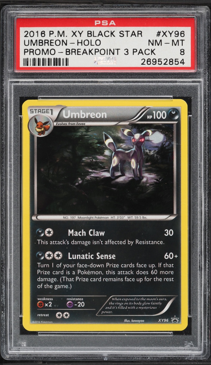 2016 Pokemon XY Black Star Promo BREAKpoint Holo Umbreon #XY96 PSA 8 NM-MT