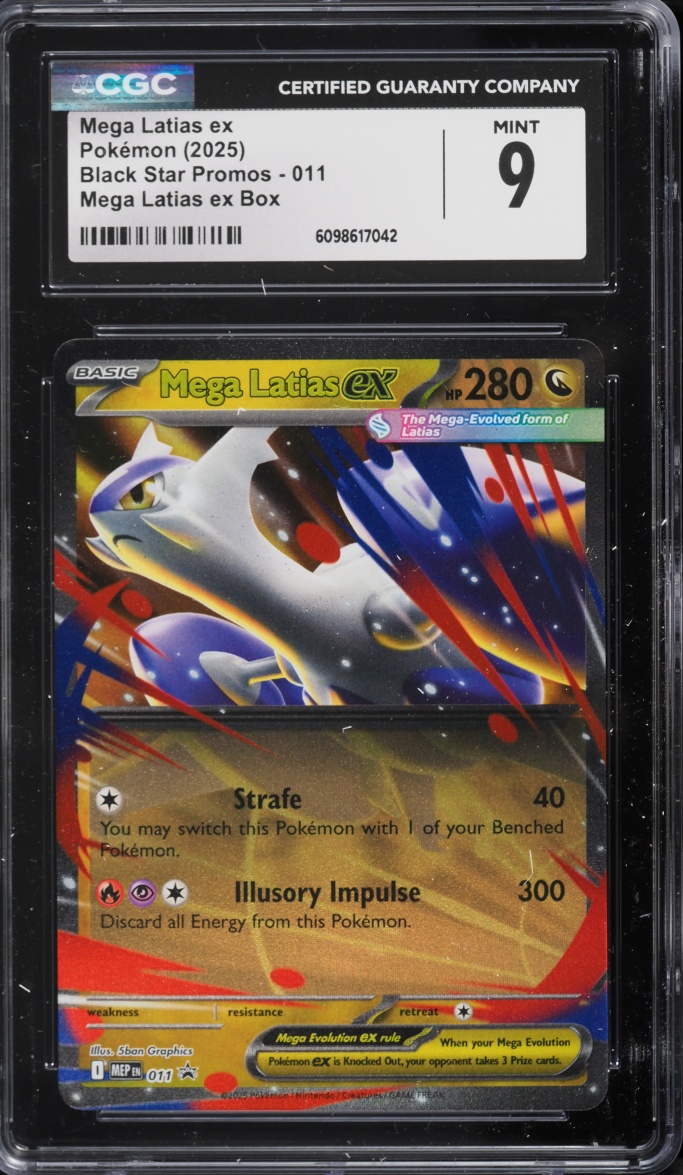 2025 Pokemon Mega Evolution Black Star Promo Box Holo Mega Latias Ex #11 CGC 9 MINT
