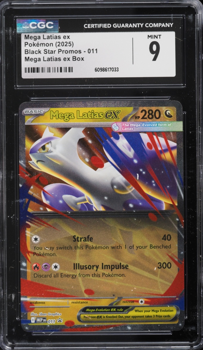 2025 Pokemon Mega Evolution Black Star Promo Box Holo Mega Latias ex #11 CGC 9 MINT