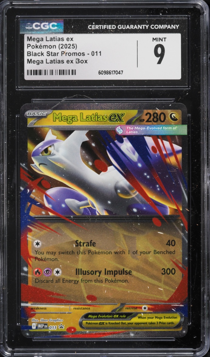 2025 Pokemon Mega Evolution Black Star Promo Box Holo Mega Latias Ex #11 CGC 9 MINT