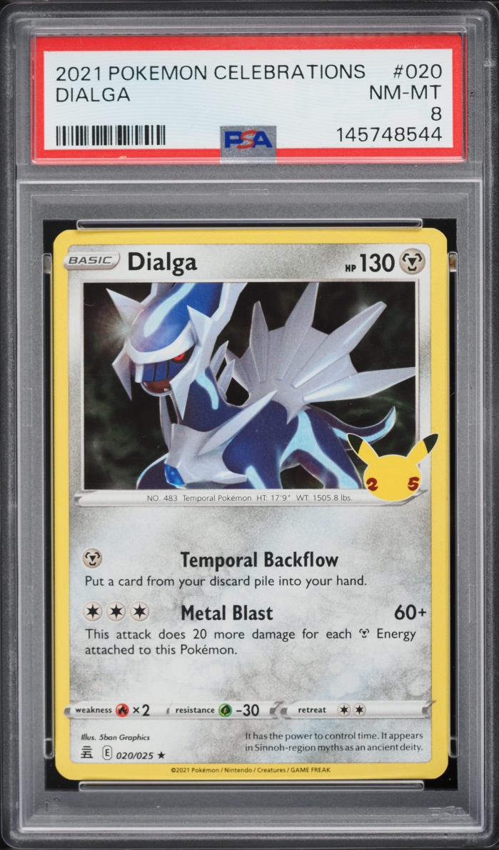 2021 Pokemon Sword & Shield Celebrations Holo Dialga #20 PSA 8 NM-MT
