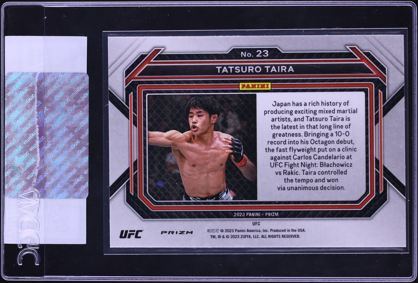 2023 Panini Prizm UFC Under Card Tatsuro Taira ROOKIE #23 CGC AUTH