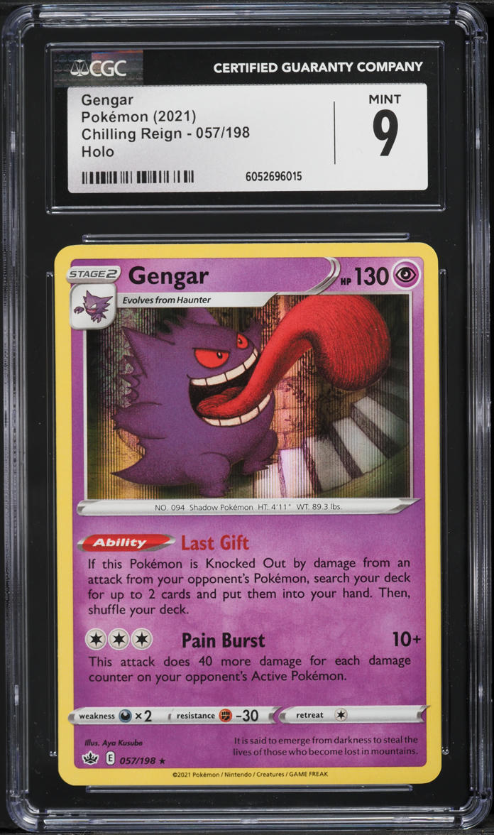 2021 Pokemon Sword & Shield Chilling Reign Holo Gengar #57 CGC 9 MINT - Main Image