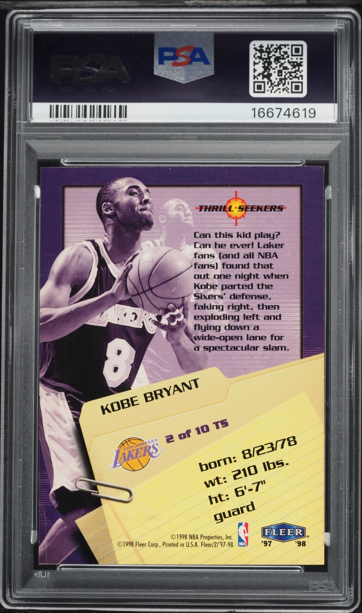 1997 Fleer Thrill Seekers Kobe Bryant #2 PSA 10 GEM MINT