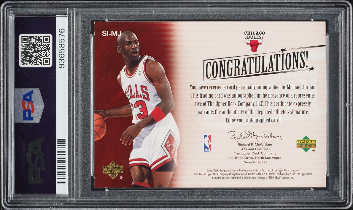 2004 Upper Deck Trilogy Signs Of Stardom Michael Jordan AUTO DNA 9 #SI-MJ PSA 7 NRMT
