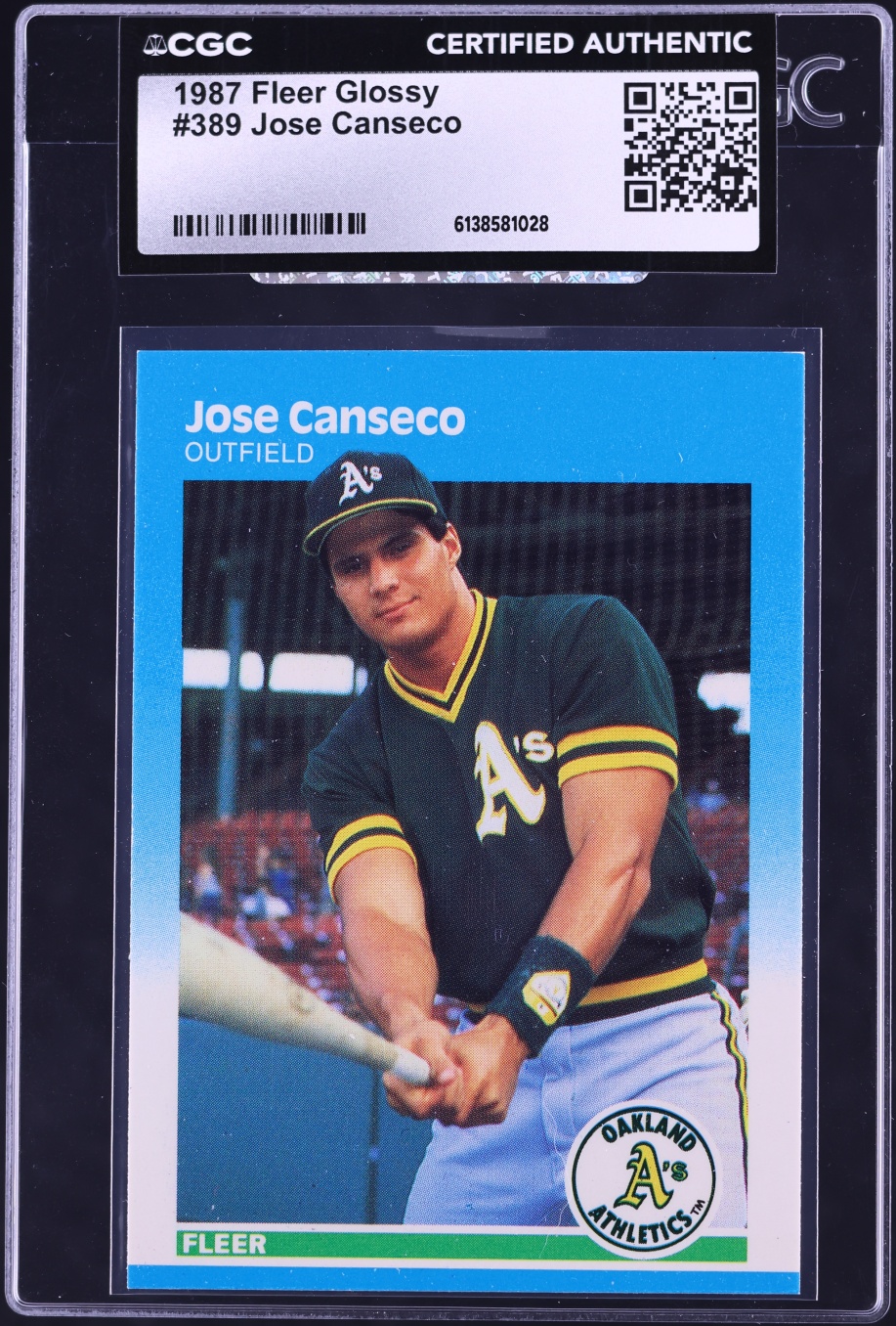 1987 Fleer Glossy Jose Canseco #389 CGC AUTH