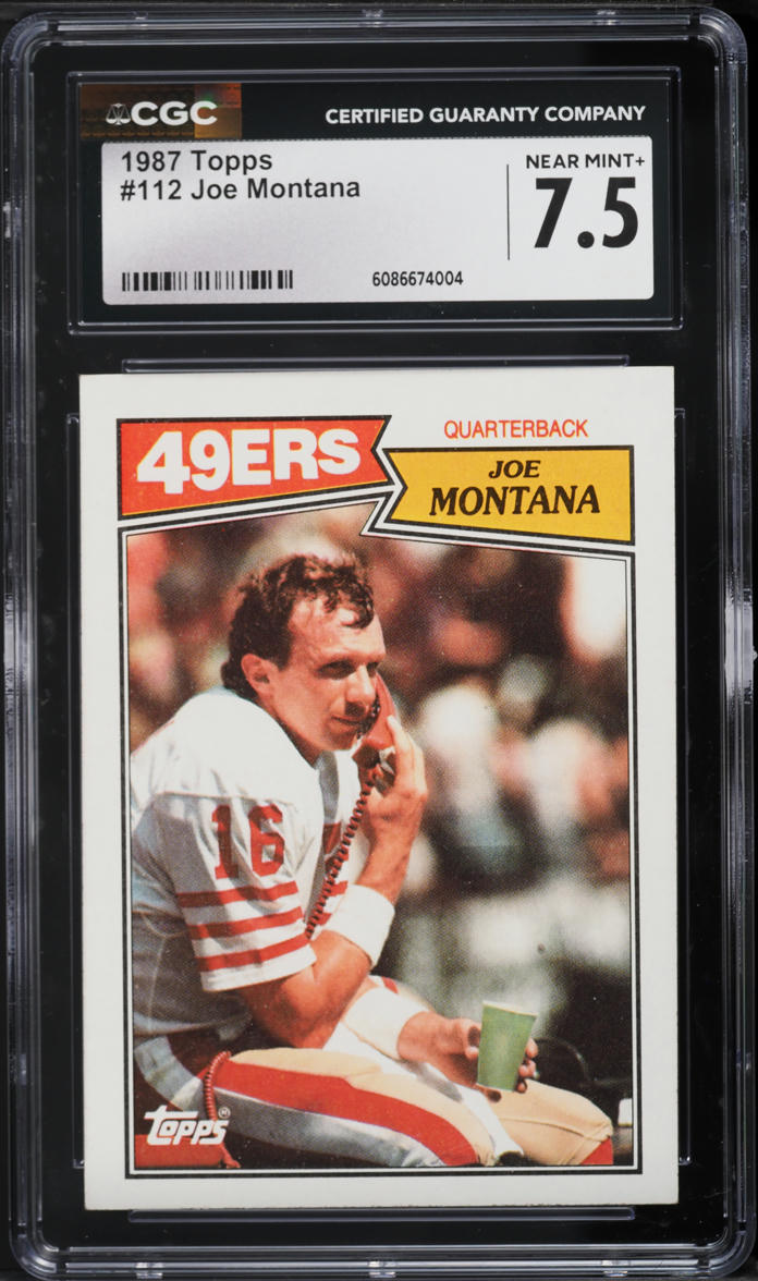 1987 Topps Football Joe Montana #112 CGC 7.5 NRMT+