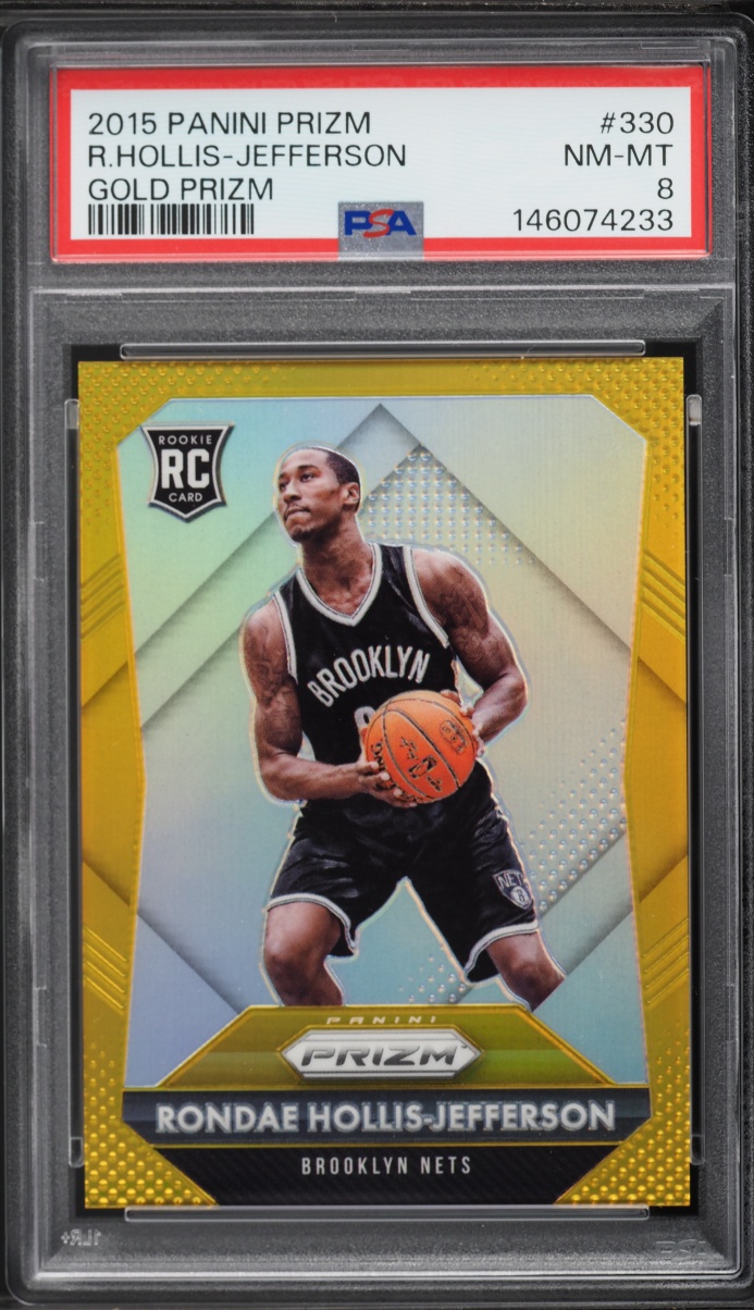 2015 Panini Prizm Gold Rondae Hollis-Jefferson ROOKIE /10 #330 PSA 8 NM-MT