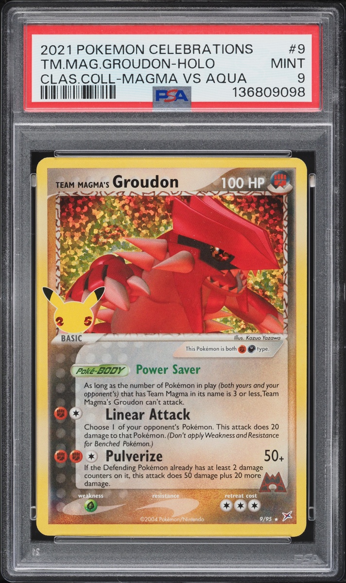 2021 Pokemon SWSH Celebrations Classic Collection Holo Team Magma's Groudon #9 PSA 9 MINT