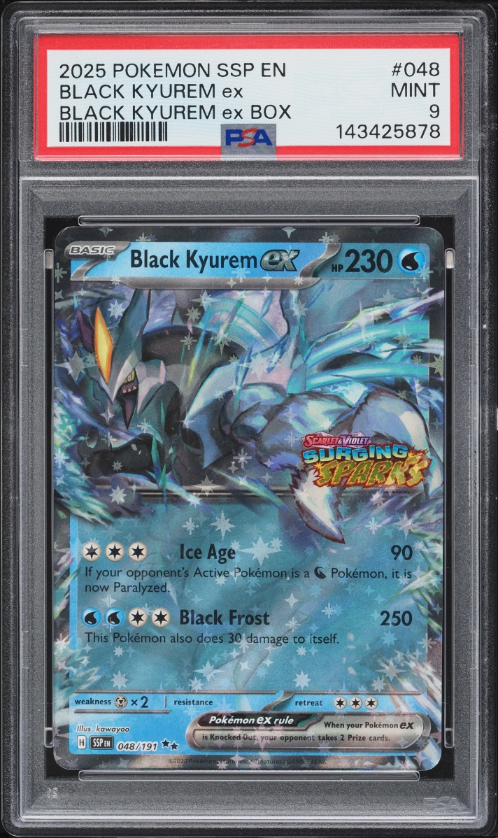 2025 Pokemon Scarlet & Violet Promo Surging Sparks Holo Black Kyurem Ex #48 PSA 9 MINT
