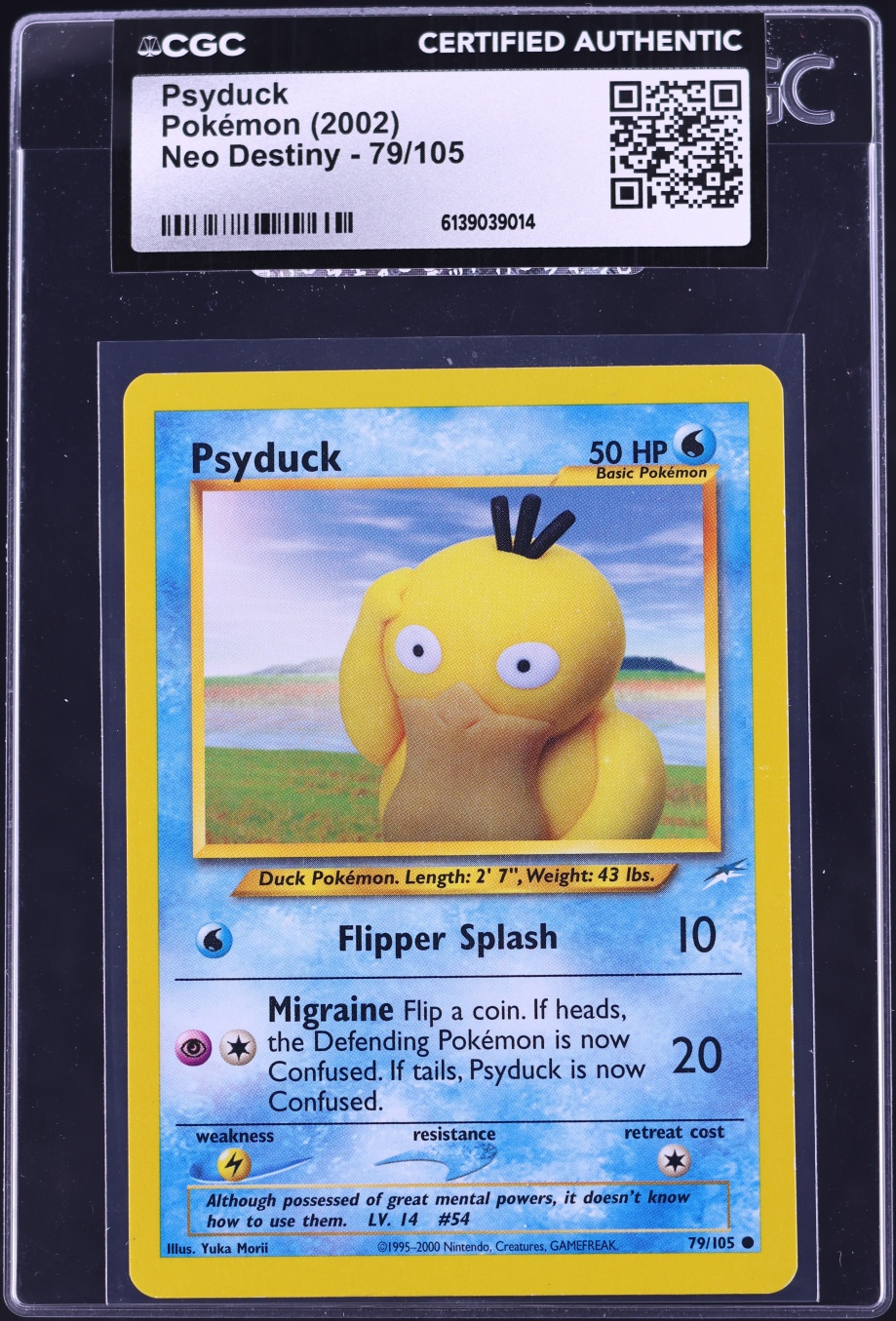 2002 Pokemon Neo Destiny Psyduck #79 CGC AUTH