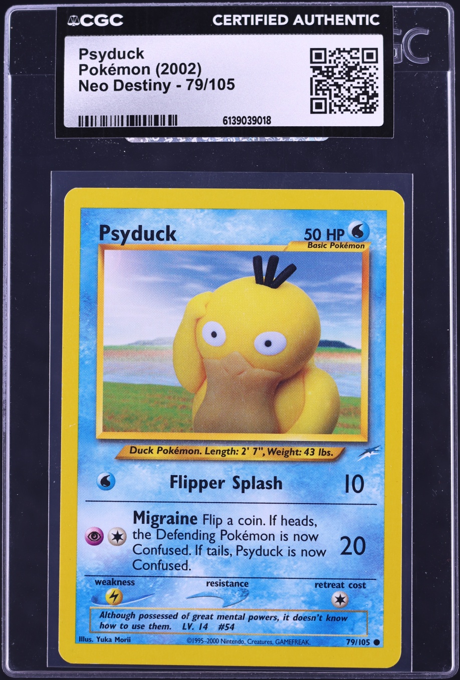 2002 Pokemon Neo Destiny Psyduck #79 CGC AUTH