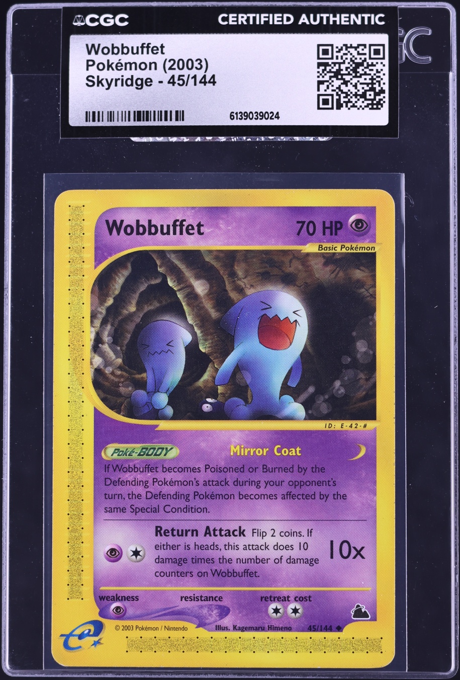 2003 Pokemon Skyridge Wobbuffet #45 CGC AUTH