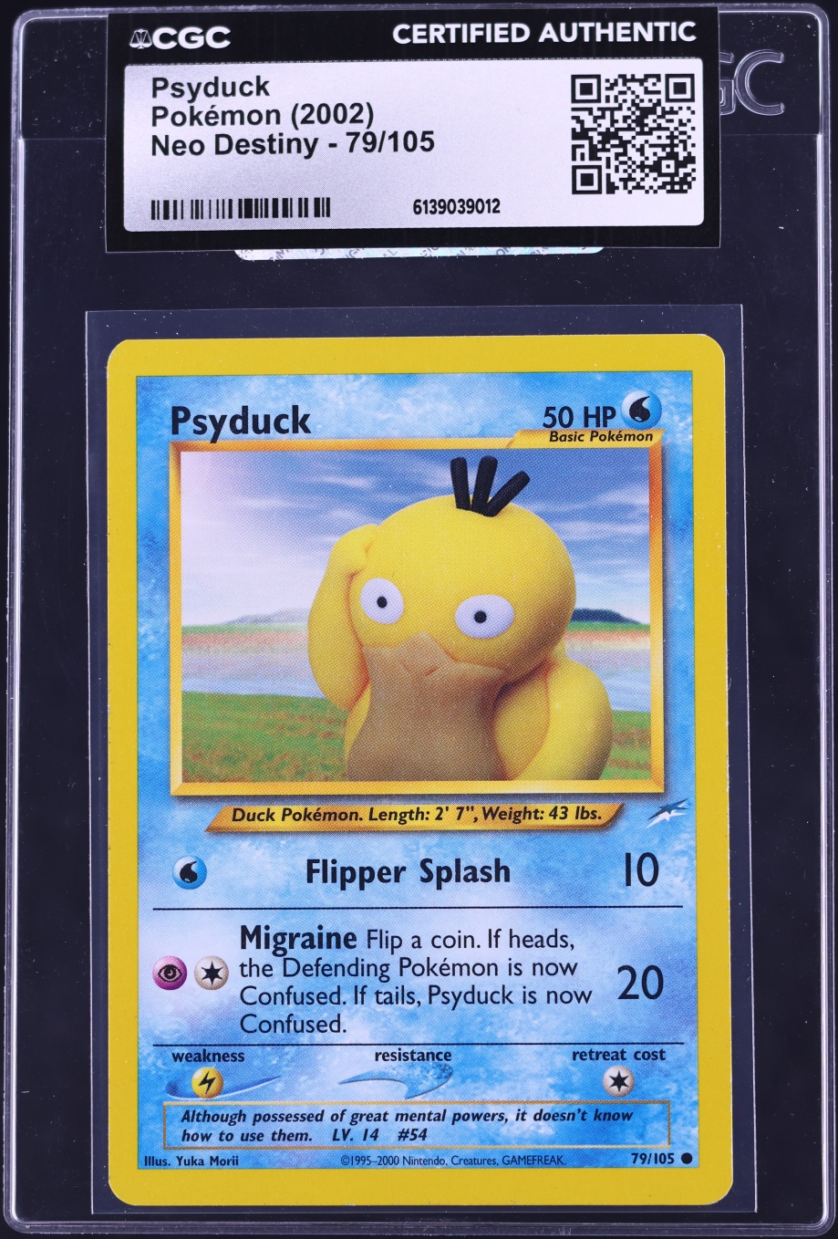 2002 Pokemon Neo Destiny Psyduck #79 CGC AUTH