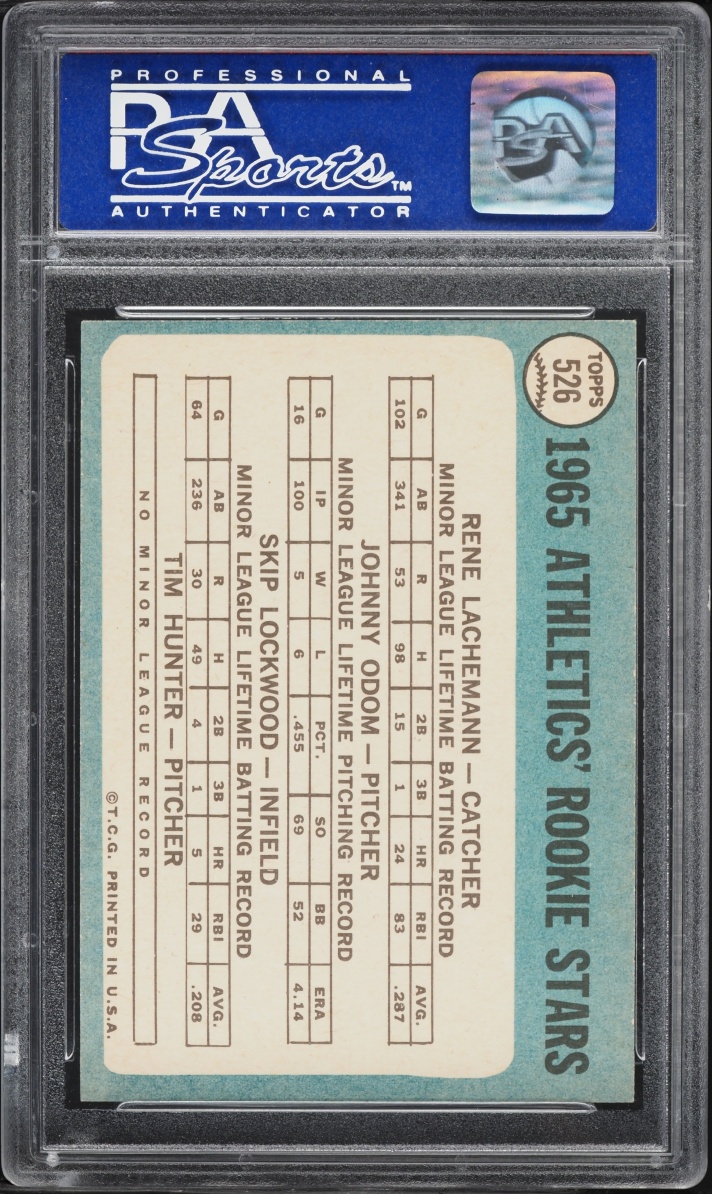 1965 Topps Catfish Hunter SP ROOKIE #526 PSA 8 NM-MT