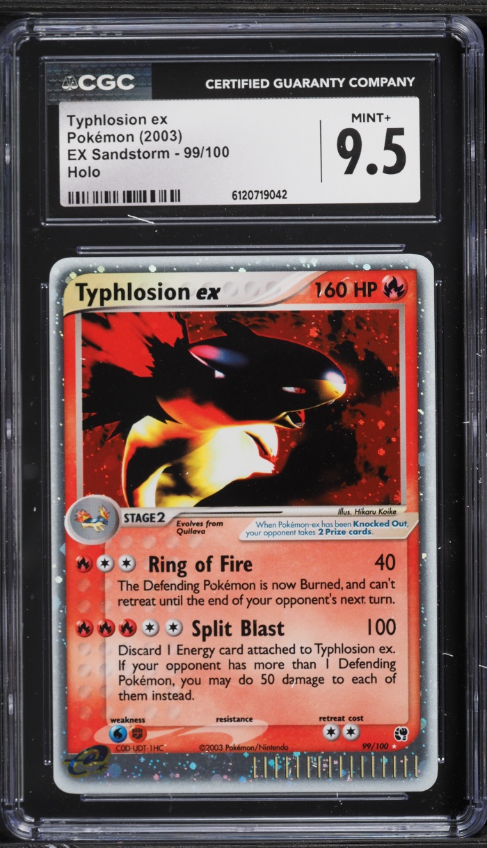 2003 Pokemon EX Sandstorm Holo Typhlosion ex #99 CGC 9.5 MINT+