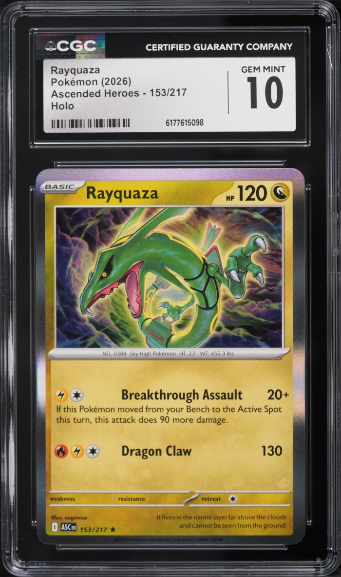 2026 Pokemon Mega Evolution Ascended Heroes Holo Rayquaza #153 CGC 10 GEM MINT