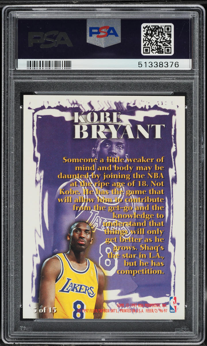 1996 Fleer Sensations Kobe Bryant ROOKIE #3 PSA 9 MINT