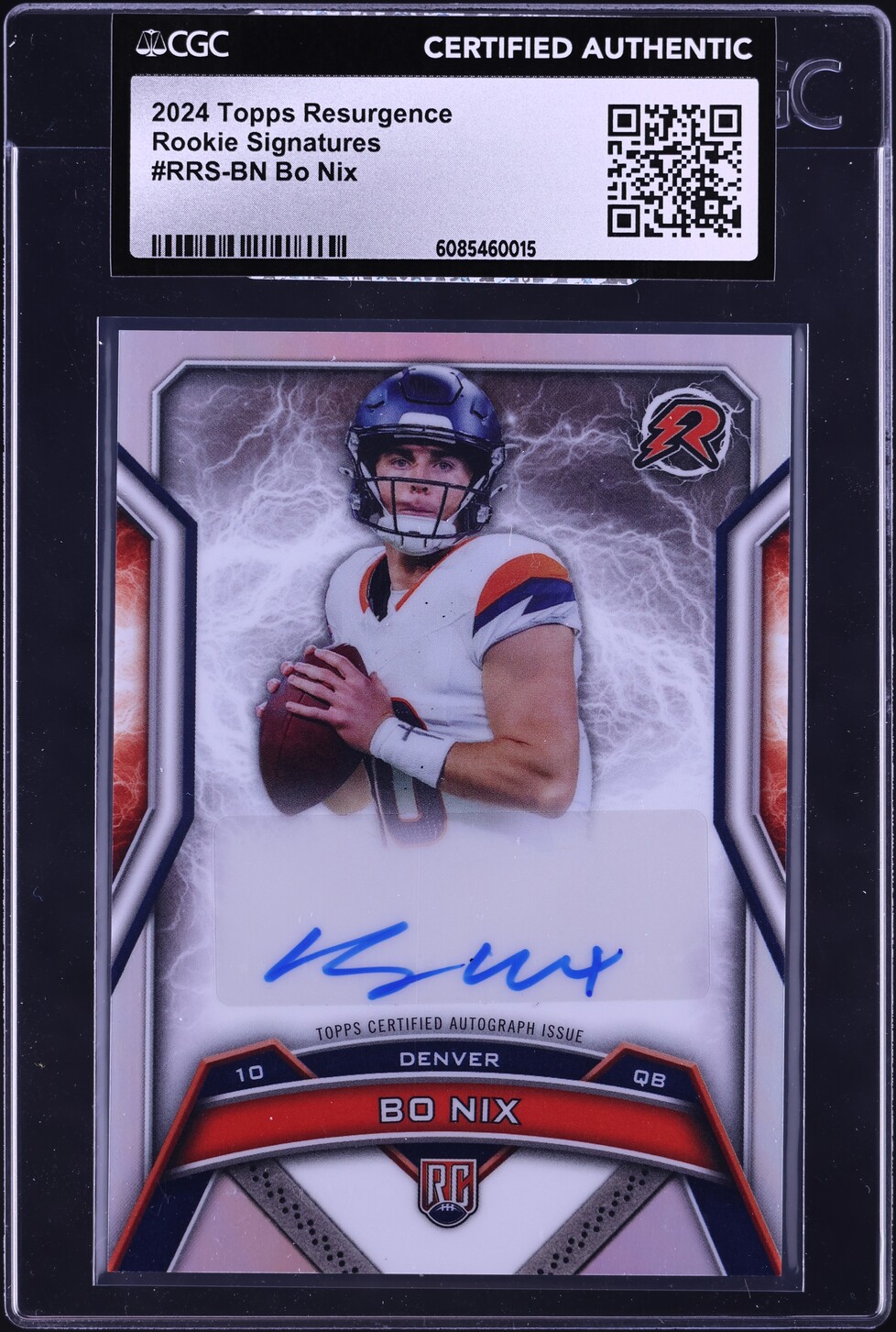 2024 Topps Resurgence Bo Nix ROOKIE AUTO #RRS-BN CGC AUTH