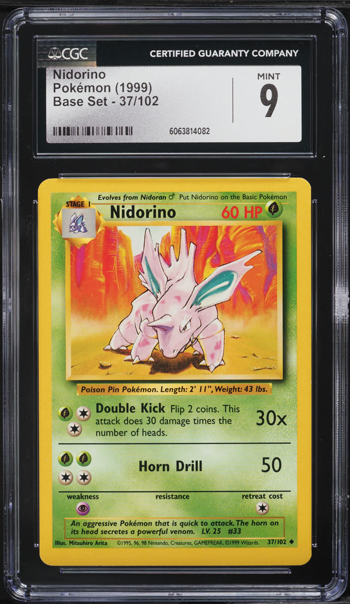 1999 Pokemon Base Set Nidorino #37 CGC 9 MINT