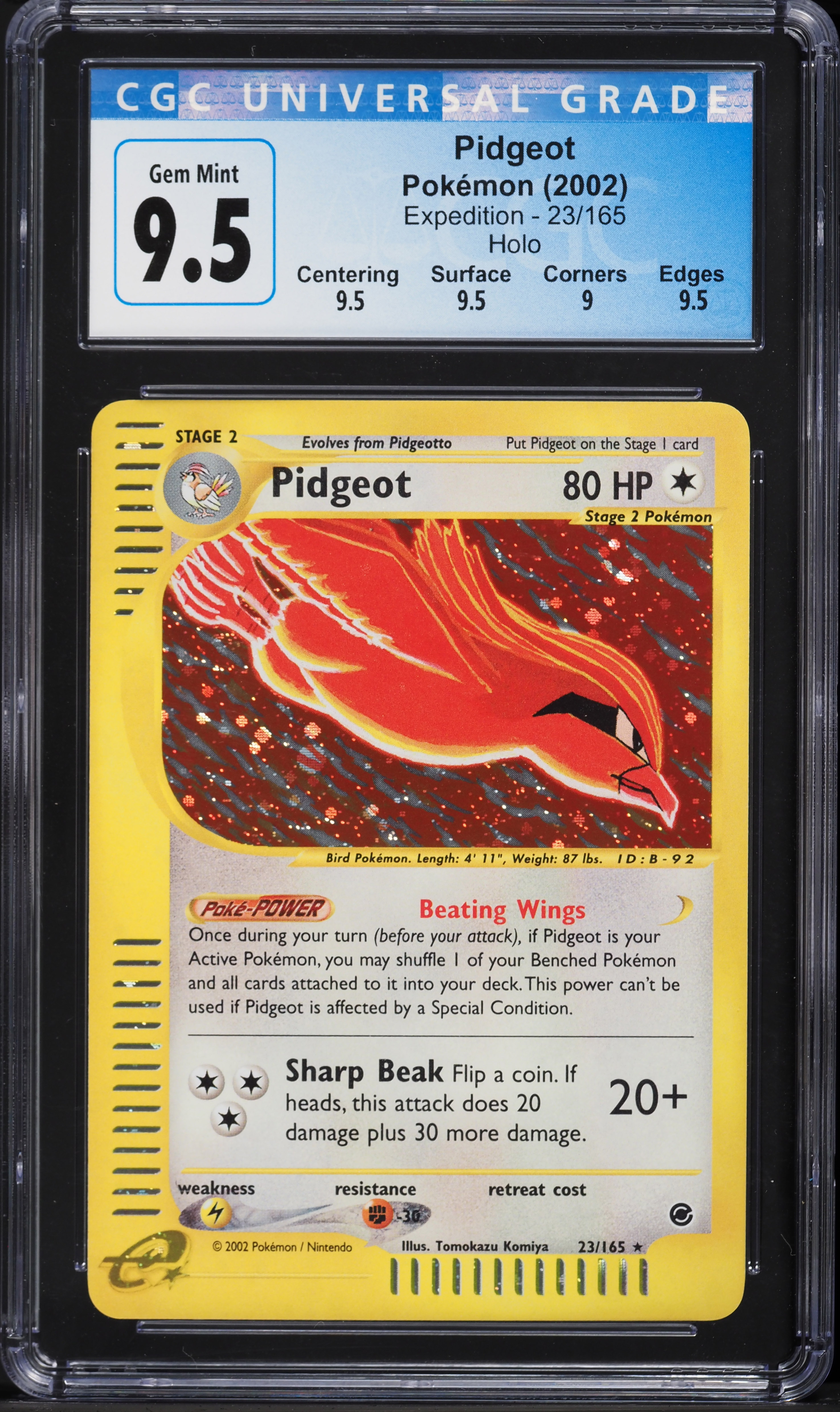 2002 Pokemon Expedition Holo Pidgeot #23 CGC 9.5 GEM MINT