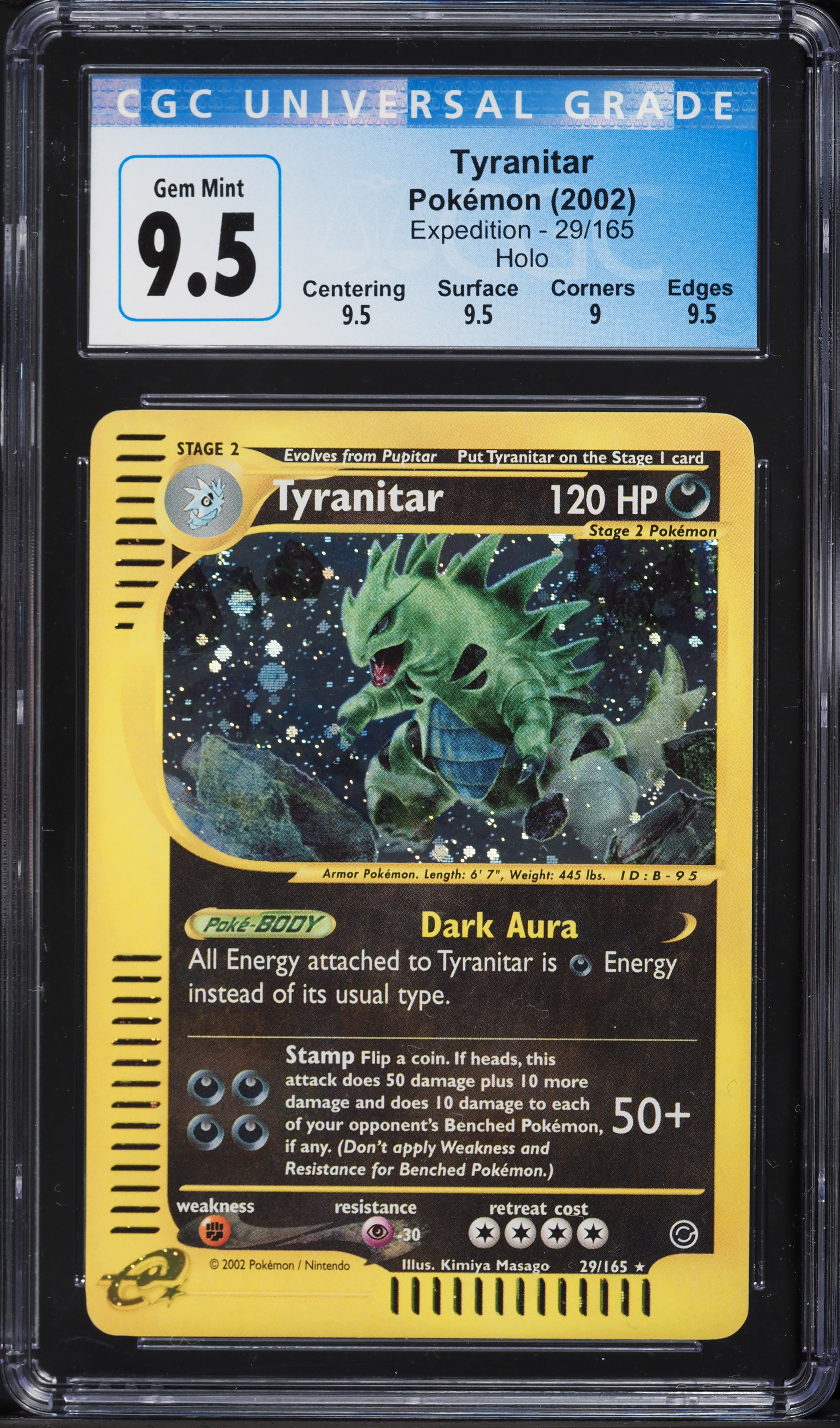 2002 Pokemon Expedition Holo Tyranitar #29 CGC 9.5 GEM MINT