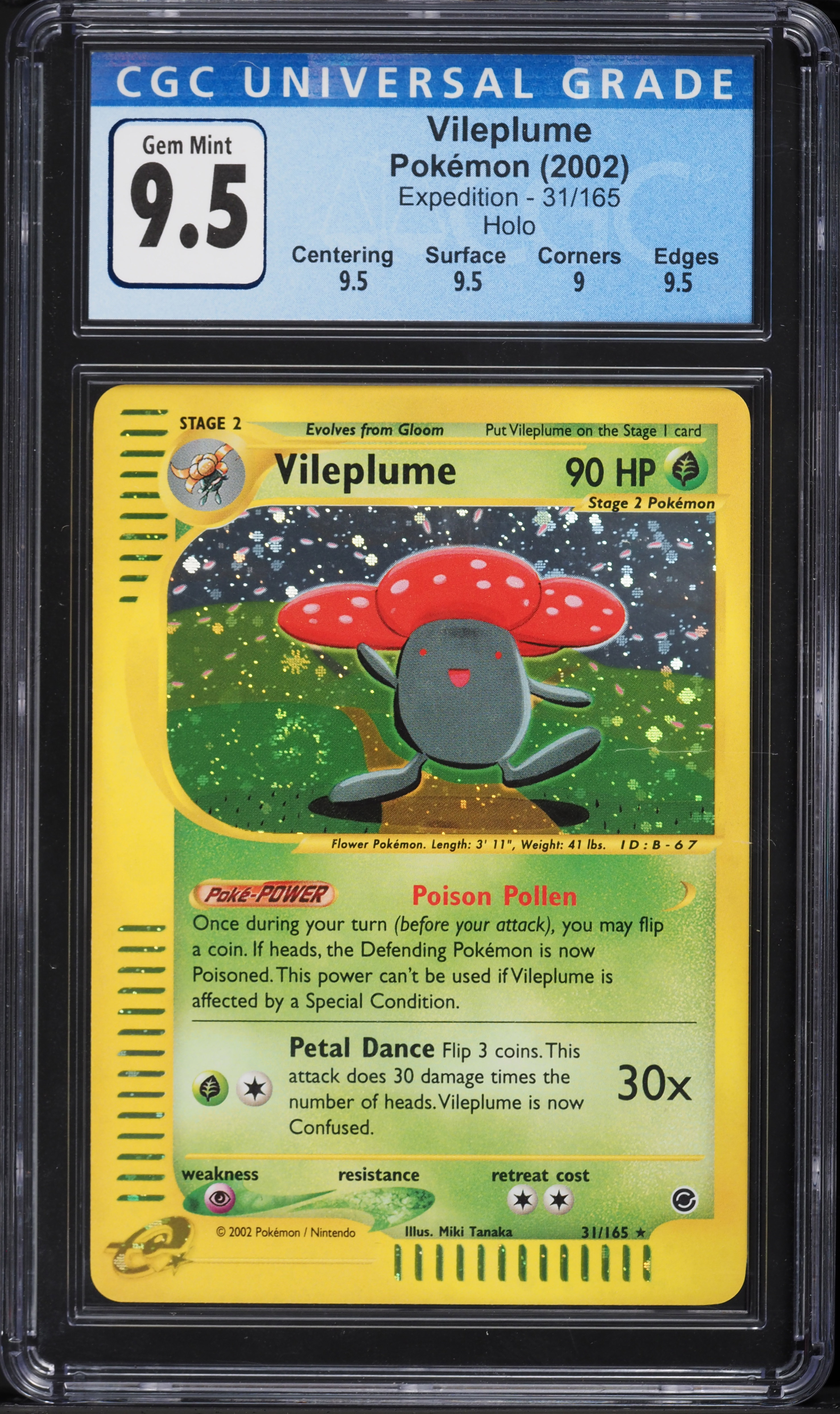 2002 Pokemon Expedition Holo Vileplume #31 CGC 9.5 GEM MINT