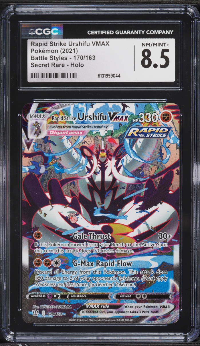 2021 Pokemon Sword & Shield Battle Styles SEC Rapid Strike Urshifu VMAX #170 CGC 8.5 NM-MT+