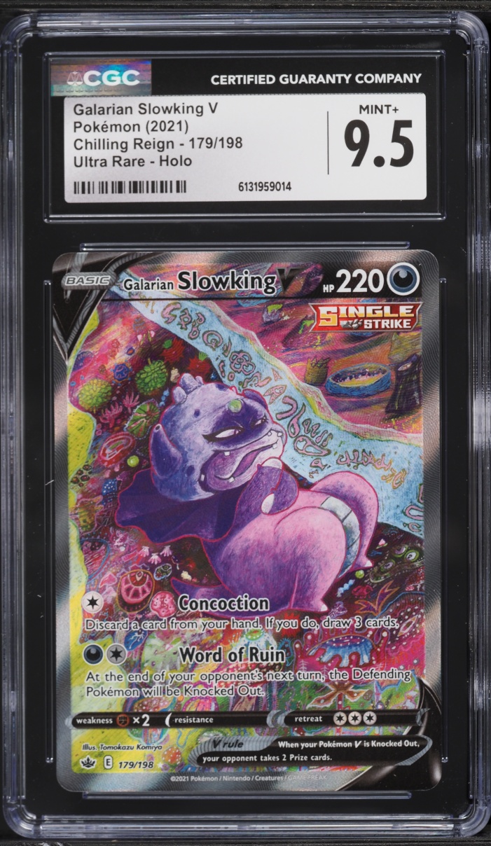 2021 Pokemon Sword & Shield Chilling Reign Alt Art Galarian Slowking V #179 CGC 9.5 MINT+
