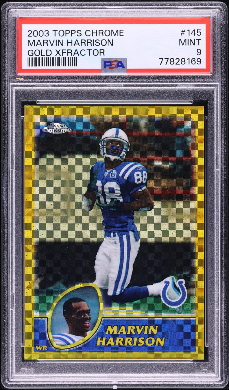 2003 Topps Chrome Gold Xfractor Marvin Harrison /101 #145 PSA 9 MINT
