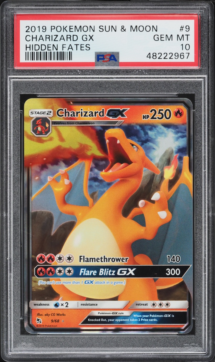 2019 Pokemon Sun & Moon Hidden Fates Holo Charizard GX #9 PSA 10 GEM MINT