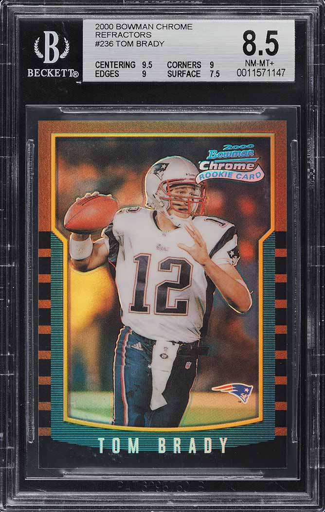 2000 Pacific Draft Picks Tom Brady ROOKIE /999 #403 BGS 8.5 NM-MT+