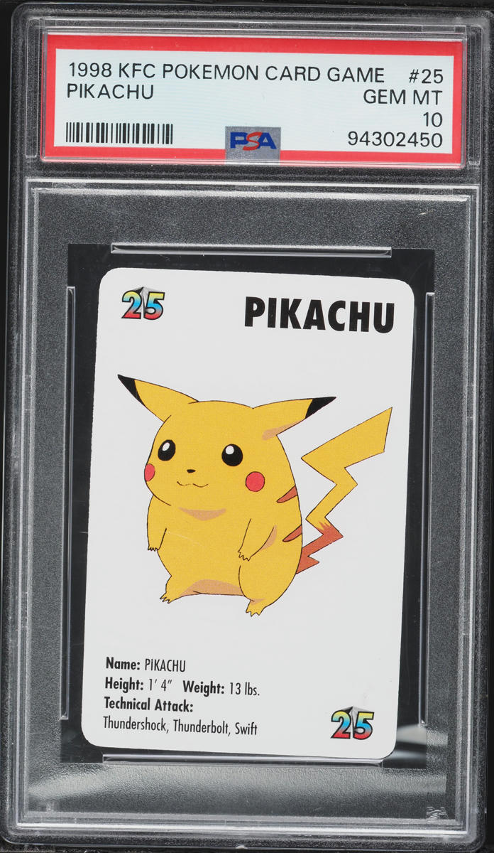 1998 Pokemon KFC Card Game Pikachu #25 PSA 10 GEM MINT