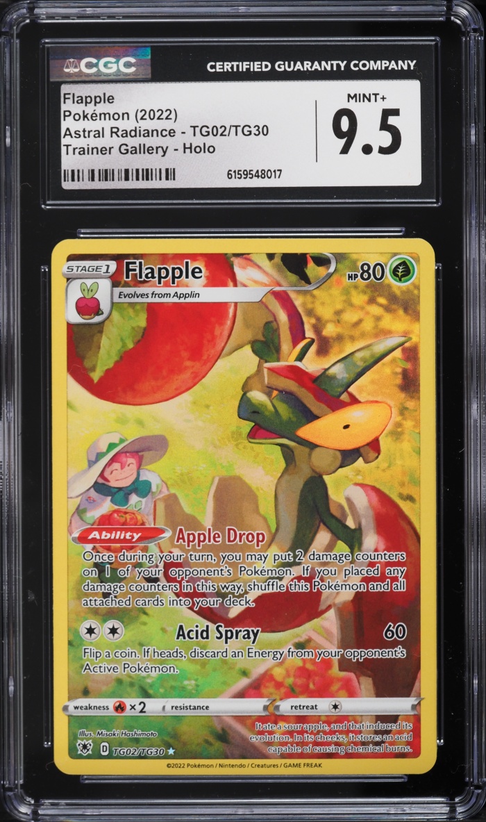 2022 Pokemon Sword & Shield Astral Radiance CHR Flapple #TG02 CGC 9.5 MINT+