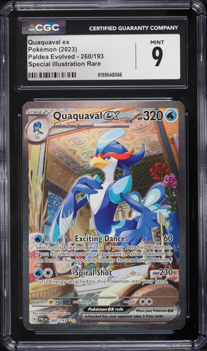 2023 Pokemon Scarlet & Violet Paldea Evolved SIR Quaquaval EX #260 CGC 9 MINT