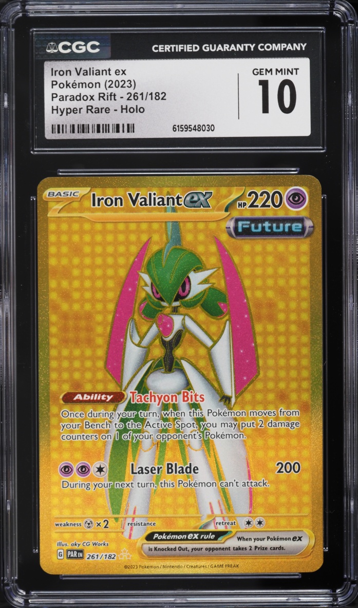 2023 Pokemon Scarlet & Violet Paradox Rift Gold Rare Iron Valiant ex #261 CGC 10 GEM MINT