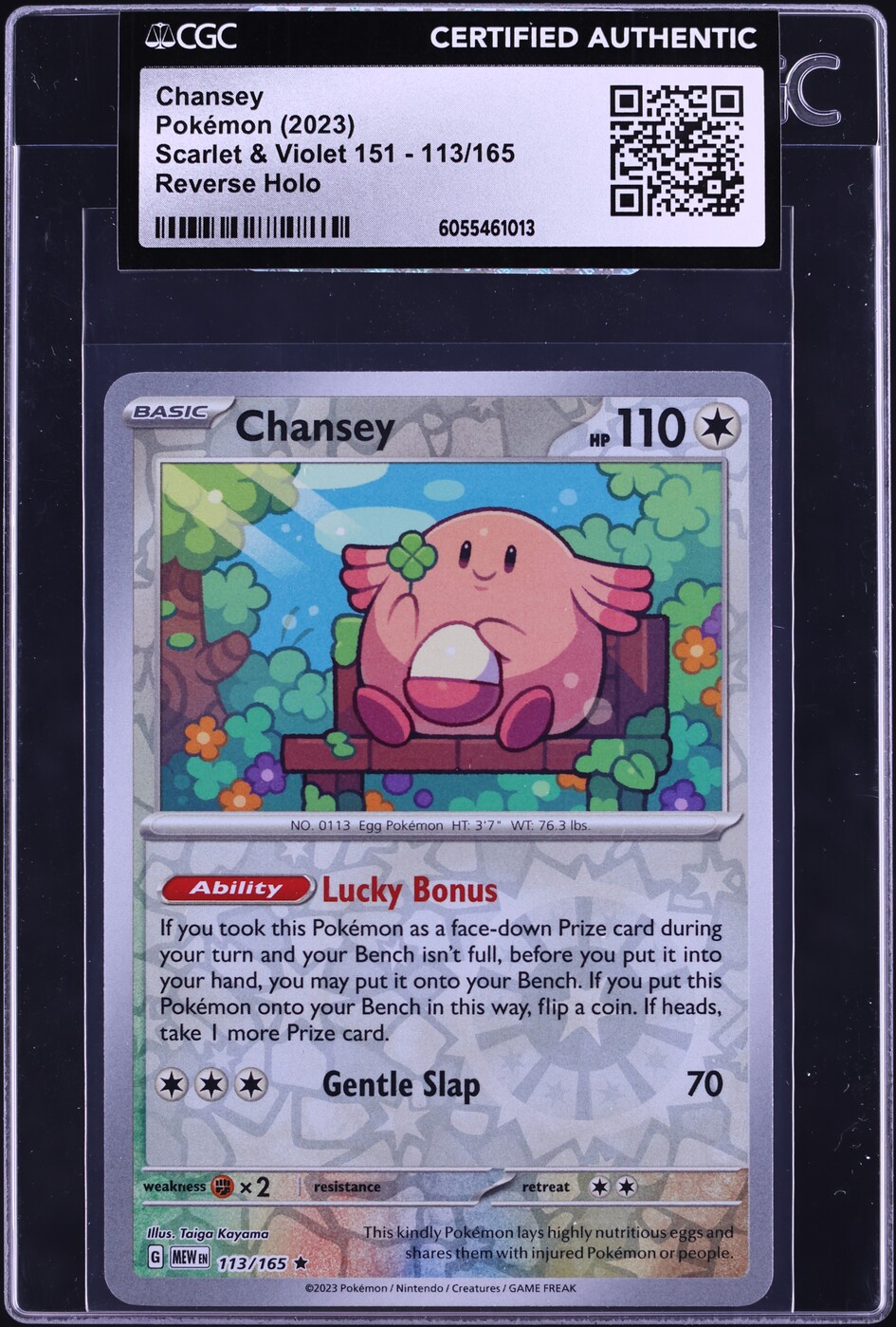 2023 Pokemon Scarlet & Violet 151 Reverse Holo Chansey #113 CGC AUTH