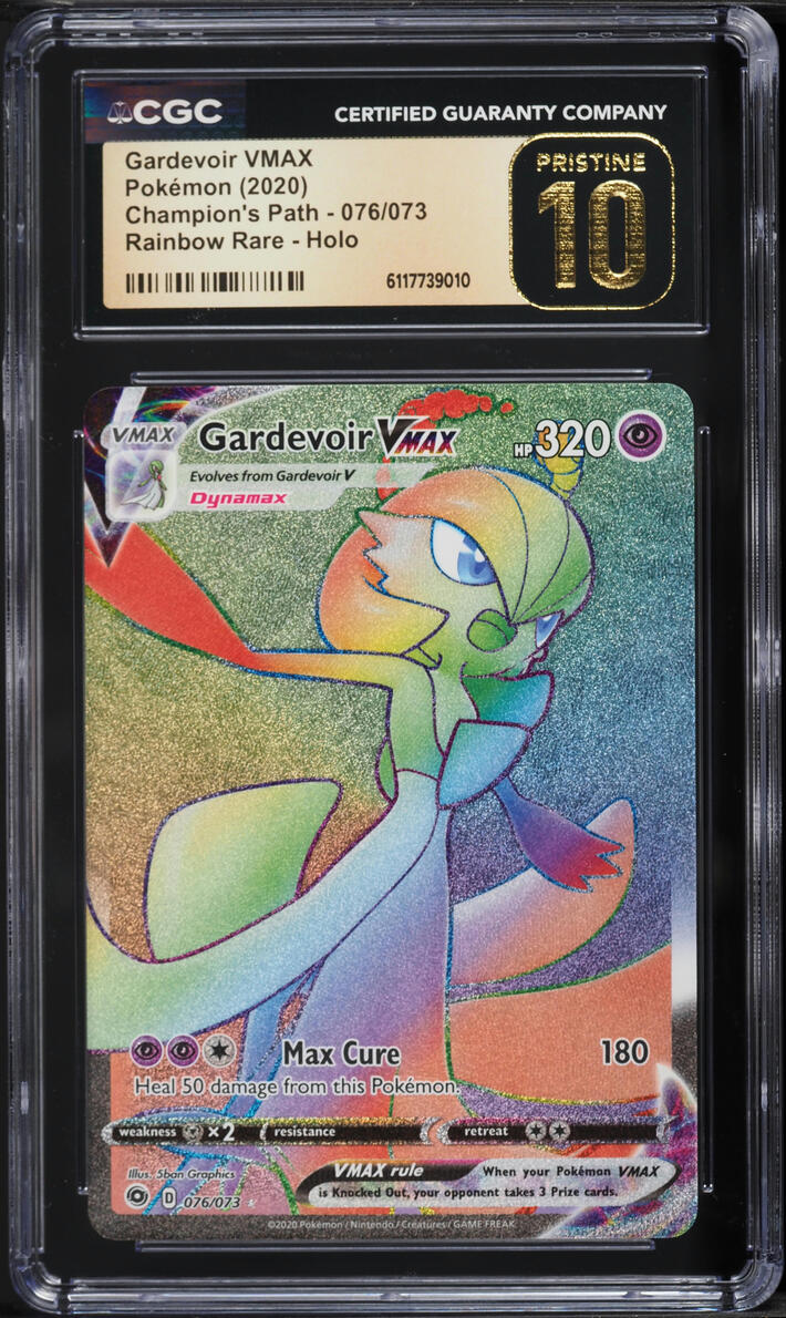 2020 Pokemon Sword & Shield Champion's Path Rainbow Rare Gardevoir VMAX #76 CGC 10 PRISTINE