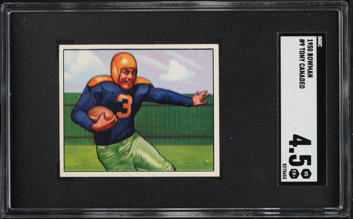 1950 Bowman Football Tony Canadeo #9 SGC 4.5 VGEX+