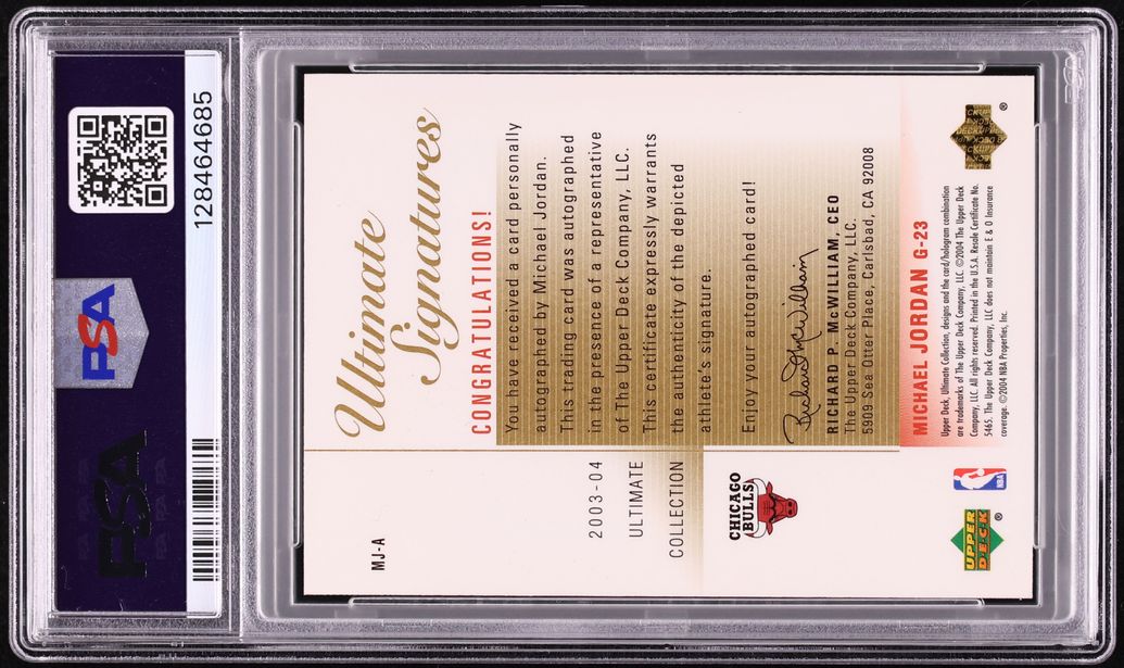 2003 Ultimate Collection Signatures Gold Michael Jordan AUTO /23 #MJ-A PSA 9 MINT