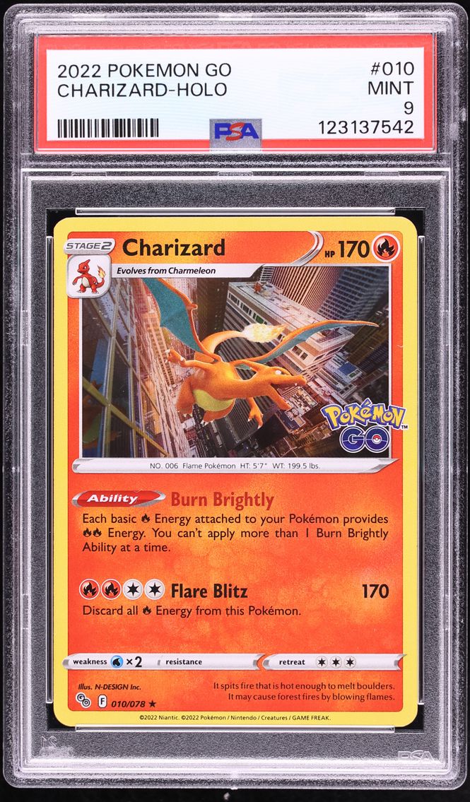 2022 Pokemon Sword & Shield GO Holo Charizard #10 PSA 9 MINT