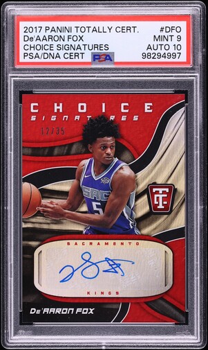 2017 Panini Totally Certified De'aaron Fox ROOKIE /299 #105 PSA 9
