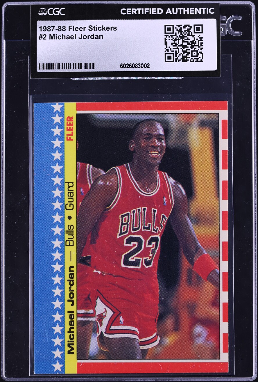 1987 Fleer Stickers Michael Jordan #2 CGC AUTH