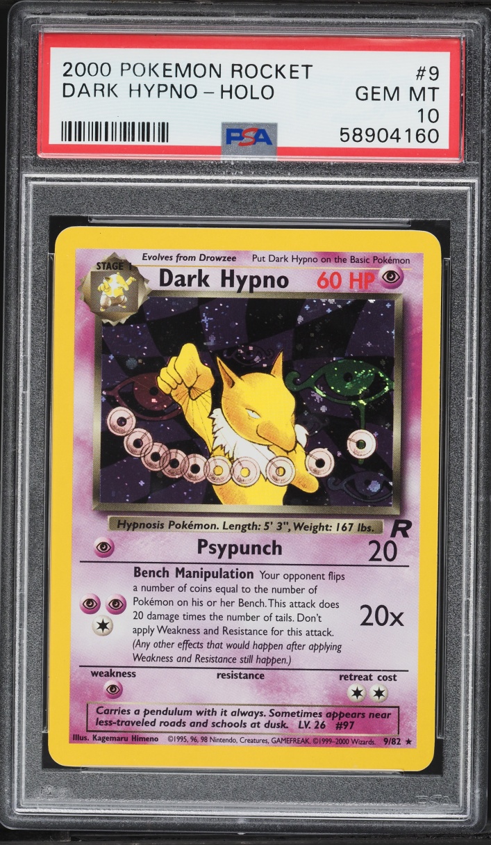 2000 Pokemon Team Rocket Holo Dark Hypno #9 PSA 10 GEM MINT