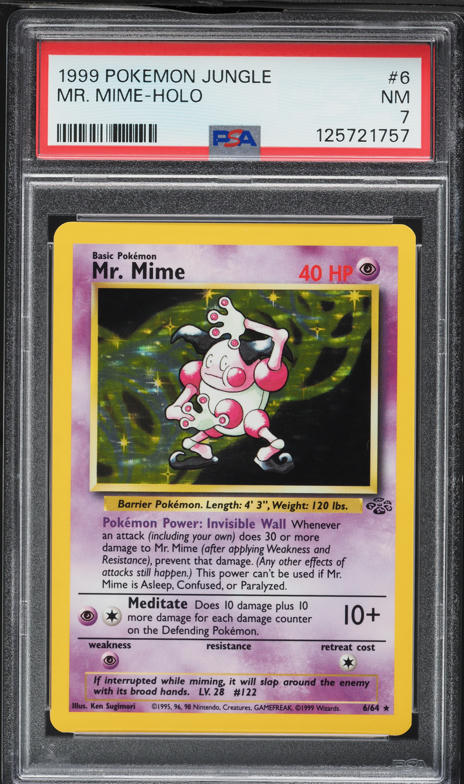 1997 Pokemon Japanese Jungle Holo Mr. Mime #122 CGC 6.5 EXMT+ on