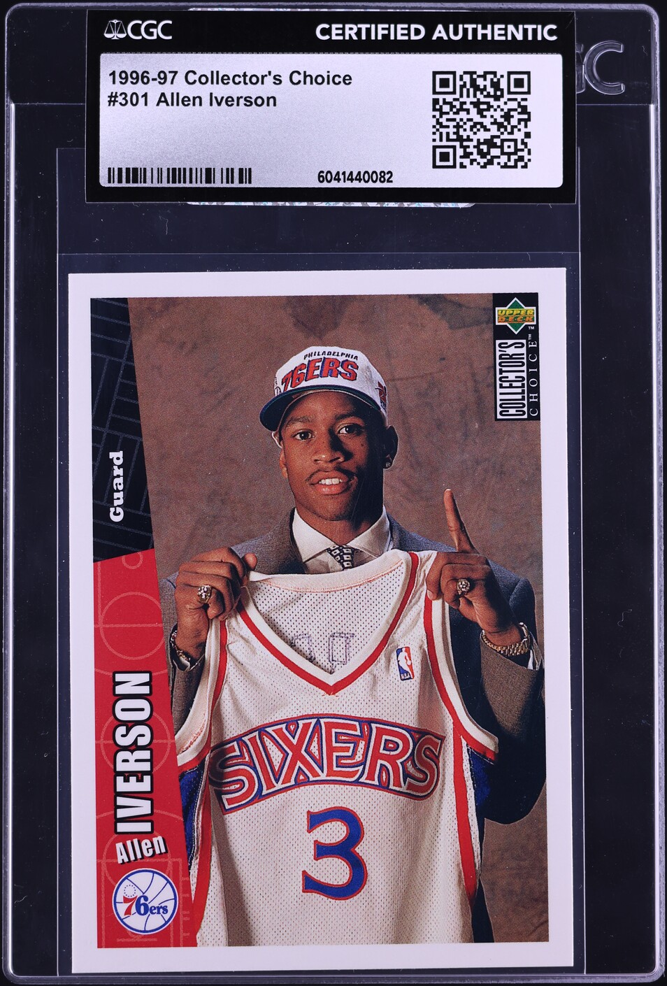 1996 Collector's Choice Allen Iverson ROOKIE #301 CGC AUTH