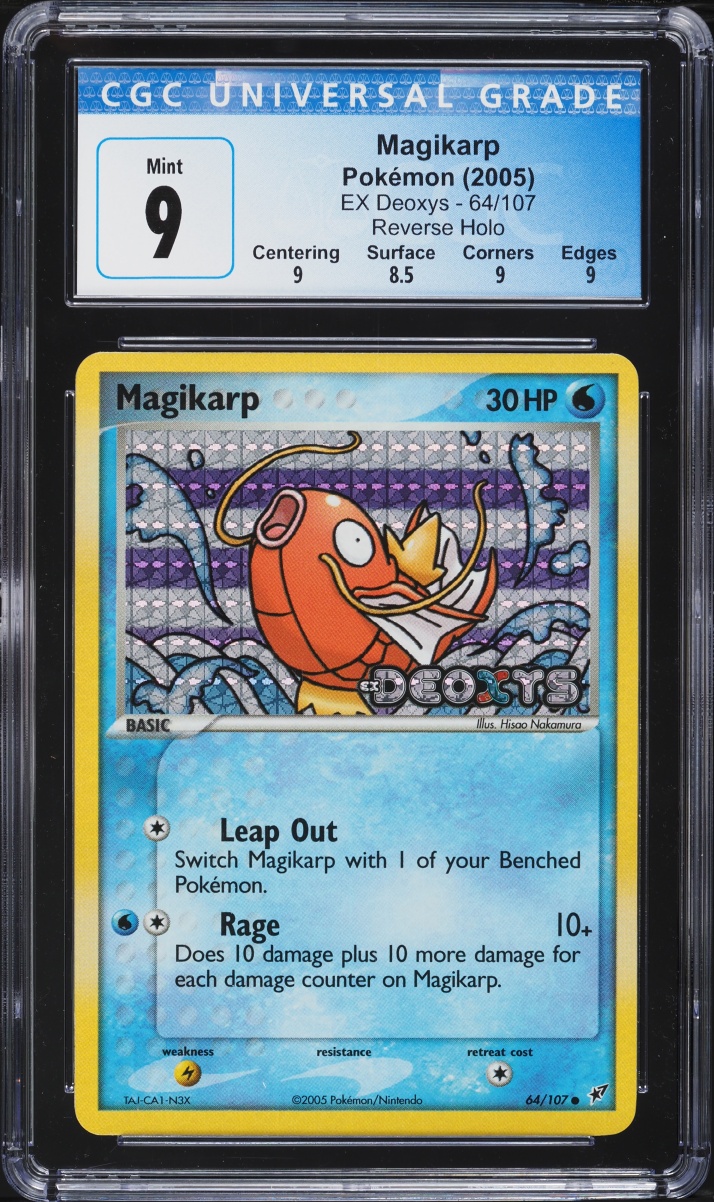 2005 Pokemon EX Deoxys Reverse Holo Magikarp #64 CGC 9 MINT